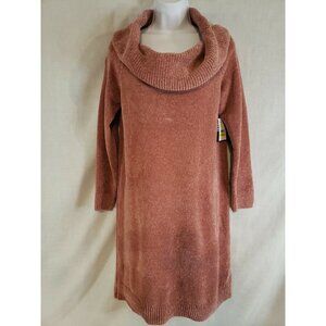 Nine West Cowlneck Sweater Dress Women's Size M, Mauve Pink NEW Long Winter Warm